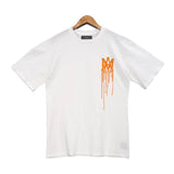 Cross-border wholesale correct version am splash ink flow paint camouflage starry sky graffiti letter short-sleeved high street couple t