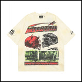 Hs american high street retro washed portrait short-sleeved t-shirt long sleeves sweatshirt hoodie