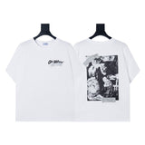 Summer off-white high quality pure cotton t-shirt printing short-sleeved t