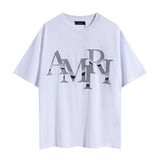 Wholesale foreign trade amir washed distressed tiger head number & letter logo short sleeve t-shirt