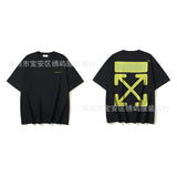 European and american spring/summer ow gradient arrow graphic crew neck short sleeve t-shirt