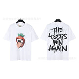 American classic series high street gall retro basic letter d print short sleeve t-shirt