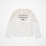 Cross-border insa washed and distressed old letter printing high street long-sleeved loose couple