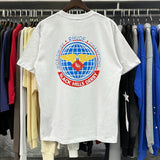 Rhude T Shirts World Map Printed Cotton Casual Short Sleeves Men and Women