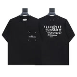 Mm series export wholesale margiela simple style digital four-corner mark couple short-sleeved t-shirtpure cotton high quality