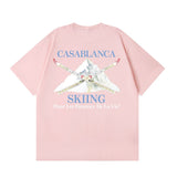 casa casablanca short-sleeved fantasy door letter logo printingstylish round neck short-sleeved t-shirt