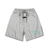 essential double line fog shorts icon laminated stereo letter round neck couple pullover