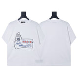 Ready to ship! summer amri high-quality, 100% cotton t-shirt with printed design and washed finish short sleeves