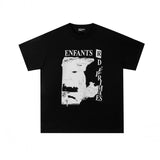 Erd: brooding rich kid - american retro portrait print rock 'n' roll hip-hop pocket oversized short sleeve tee
