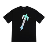[heavy weight double yarn] trapstar stitching tiger head embroider gradient letter short-sleeved t-shirt