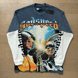 Cross-border wholesale american trend skull metal rock band robot bottom shirt pure cotton looselong sleevest