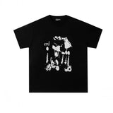 Erd: brooding rich kid - american retro portrait print rock 'n' roll hip-hop pocket oversized short sleeve tee