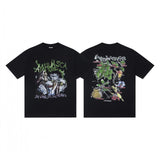 jean snowman printing short sleeve t-shirt christmas co couple outfit