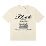 Rhude T Shirts Heave on Earth Printed Cotton Casual Short Sleeve Men and Women