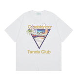 Summer collection: casa casablanca print oversized short-sleeve t-shirt - premium heavyweight cotton