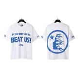 american trend high quality loose t-shirt pure cotton front and rear high-definition printing casualcoupletrendy short sleeves