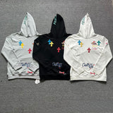 CHH Chrome Heart Hoodie Colored cross leather Sanskrit graffiti hooded sweater