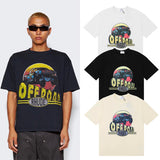 Rhude T Shirts Off-Road Vehicle Printed Cotton Casual Short Sleeve Men and Women