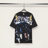 American valley washed distressed printing short-sleeved t-shirt valeforever hoodie sweatshirt long