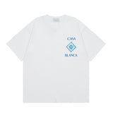 casa casablanca short-sleeved fantasy door letter logo printingstylish round neck short-sleeved t-shirt