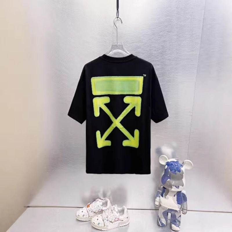 Spring/summer ow splatter graffiti arrow graphic crewneck short sleeve tee