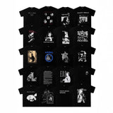 Erd: brooding rich kid - american retro portrait print rock 'n' roll hip-hop pocket oversized short sleeve tee
