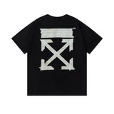 Spring/summer ow splatter graffiti arrow graphic crewneck short sleeve tee