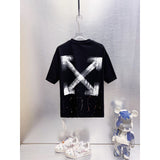 Spring/summer ow splatter graffiti arrow graphic crewneck short sleeve tee