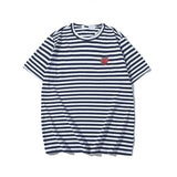 Kawakubo plaloveembroider short-sleeved pure cotton red heart eyes couple t-shirty long sleeves shirt taobao ling
