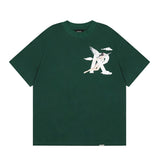 Represent short-sleeved angel print high street pure cotton accessible luxury couple loose shark doberman t