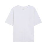 Ami clams embroidered heart color block crew neck short sleeve loose fit cotton t-shirt summer top