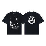 Erd rich second generation loose version american trend quiet eye printing round neck short sleeve t-shirt couple outfit