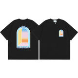 Summer collection: casa casablanca print oversized short-sleeve t-shirt - premium heavyweight cotton