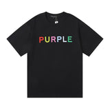 Purple br@nd comfy basics letter logo printing short-sleeved fog american street t-shirt