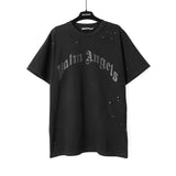 Cross-border foreign trade wholesale pa severed bear short-sleeved ins palm tree large logo back letter bat