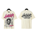 american trend high quality loose t-shirt pure cotton front and rear high-definition printing casualcoupletrendy short sleeves