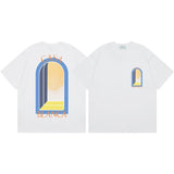 Summer collection: casa casablanca print oversized short-sleeve t-shirt - premium heavyweight cotton