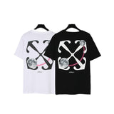 Correct version offow rainbow gradient arrow twill cashew flower graffiti short-sleeved t-shirt