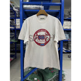 Satoshi summer american retroletterprinting washed and distressed spray dirty crackle loose short-sleeved t-shirt