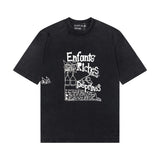 Erd rich second generation loose version american trend quiet eye printing round neck short sleeve t-shirt couple outfit