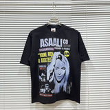American asaali retro celebrity portrait print short sleeve men's 100% cotton t-shirt