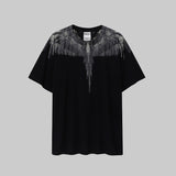 Correct version mb short-sleeved couple outfit colorful wings feather t-shirt marcelo european and american classic
