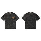 American retro gallery dept. letter print oversized double gauze pure cotton short sleeve t-shirt