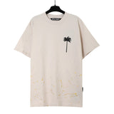 Correct version of pa beheaded bear short sleeves palm tree high street bat sleeves big logo letter on the back