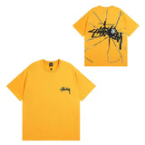 Summer running volume stussy short-sleeved t-shirt dice black eight ice cream comfy basics american couple summer t