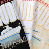 Rhude T Shirts Yacht Printing Cotton Loose Short Sleeves Men and Women