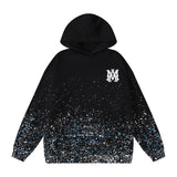 Amri splash ink flowing paint starry sky crack letter logo unicorn arm hoodie sweatshirt couple wear long sleeves