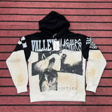 valley washed distressed printed short-sleeved hip-hop loose street t-shirt hooded