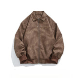 Unisex Baseball Jersey Spring & Autumn Vintage Loose Lapel Casual Jacket