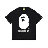 Early spring/summer camo ape head collaboration - little monkey logo print short sleeve couple's trendy tee